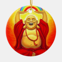 Glücklicher Zen, der Buddha-Verzierung lacht