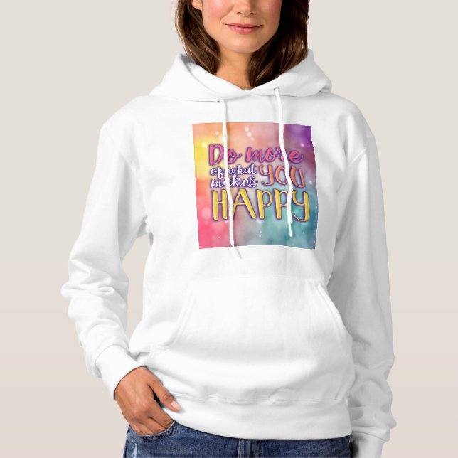 Glücklicher ZitatHoodie Hoodie (Vorderseite)