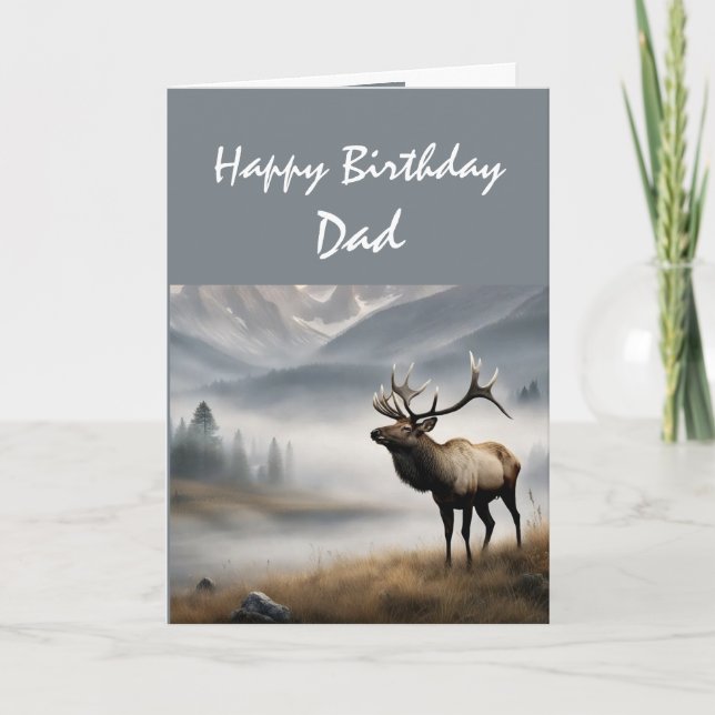 Glücklicher zum Geburtstag Elk Vater, der herausra Karte (Vorderseite)