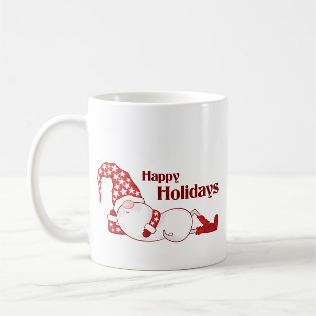 Glücklicher Zwergen-Feiertag Lustig Kaffeetasse (Links)