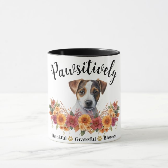 Glücklicherweise dankbar, gesegneter Niedlicher Hu Tasse (Zentrum)
