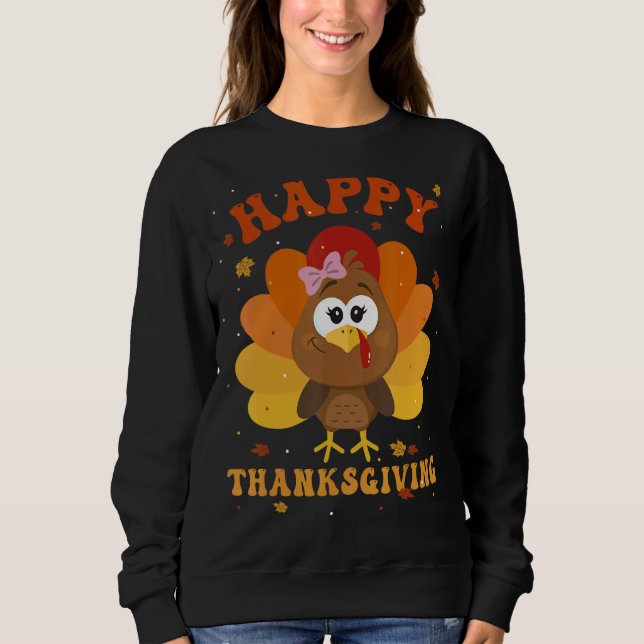 Glücklicherweise Ernst Thanksgiving Niedlich Türke Sweatshirt (Vorderseite)