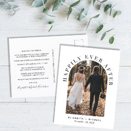 Glücklicherweise immer nach dem Arch Foto Hochzeit Ankündigungspostkarte