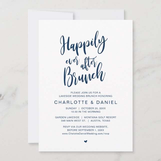 Glücklicherweise immer nach dem Brunch, Hochzeitsf Einladung (Vorderseite)