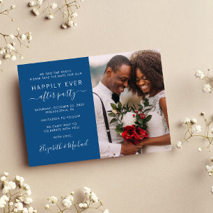 Glücklicherweise immer nach dem Foto Blue Wedding Save The Date
