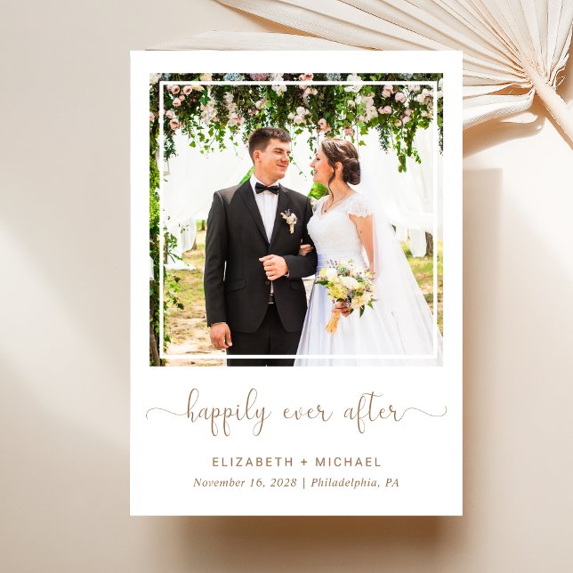 Glücklicherweise immer nach dem Foto Hochzeit Empf Einladung (A chic Happily Ever After Party Invitation to set the tone for an unforgettable event)