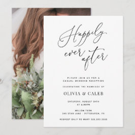 Glücklicherweise immer nach dem Foto Hochzeit Empf Einladung