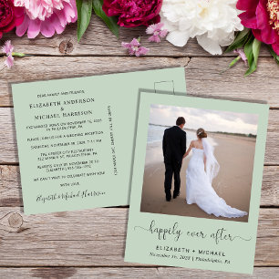 Glücklicherweise immer nach dem Foto Sage Hochzeit Einladungspostkarte