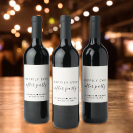 Glücklicherweise immer nach dem Party Creme Hochze Weinetikett