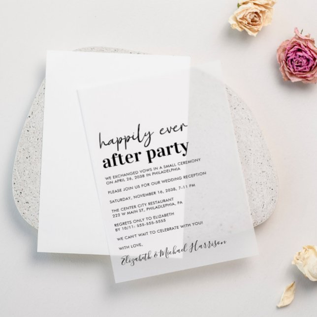 Glücklicherweise immer nach dem Party Hochzeit Emp (Elevate your wedding reception invitations with the timeless beauty of vellum overlays)
