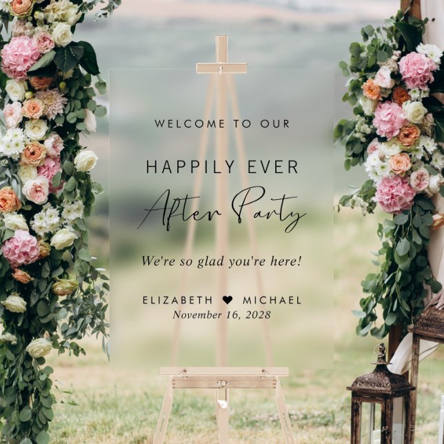 Glücklicherweise immer nach dem Party Hochzeit Emp Acrylschild (Von Creator hochgeladen)