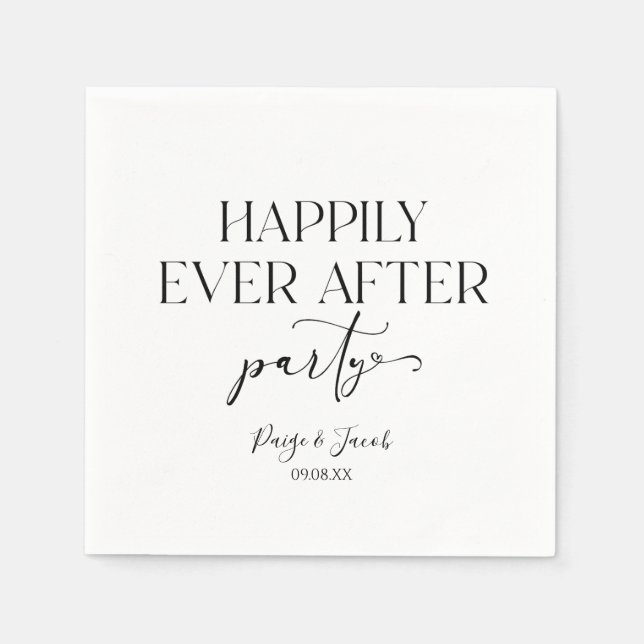 Glücklicherweise immer nach dem Party Hochzeit Emp Serviette (Vorderseite)