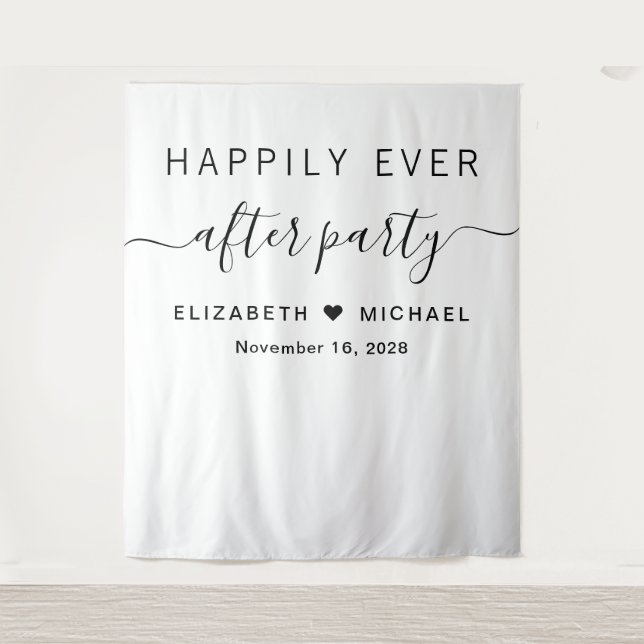 Glücklicherweise immer nach dem Party Hochzeit Emp Wandteppich (Vorderseite)