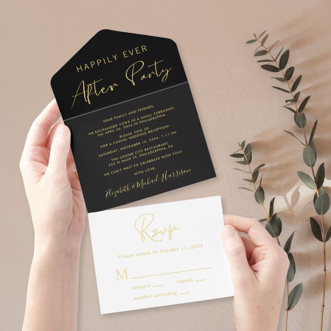 Glücklicherweise immer nach dem Party Schwarze Hoc All-in-One-Einladung (Von Creator hochgeladen)