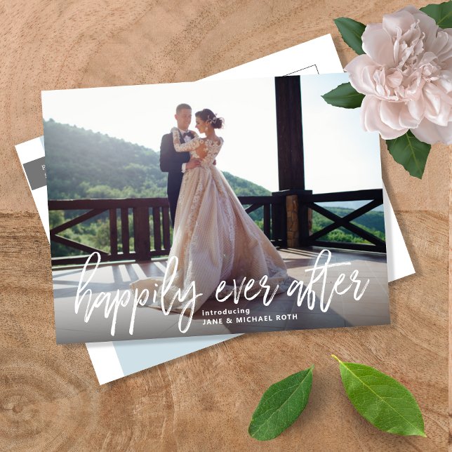 Glücklicherweise immer nach der Elopement Ankündig Ankündigungspostkarte (Von Creator hochgeladen)