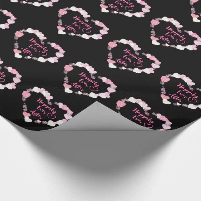 Glücklicherweise immer nach Glitterie Pink Hearts  Geschenkpapier (Ecke)