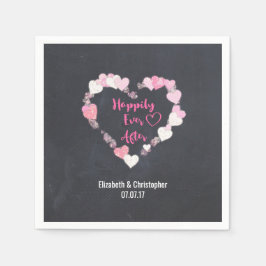 Glücklicherweise immer nach Glitterie Pink Hearts  Serviette