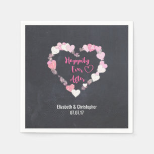 Glücklicherweise immer nach Glitterie Pink Hearts  Serviette