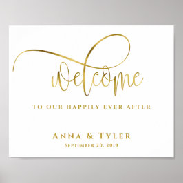 Glücklicherweise immer nach Hochzeit Begrüßungszei Poster