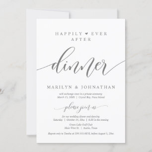 Glücklicherweise immer nach Hochzeit Elopement Din Einladung