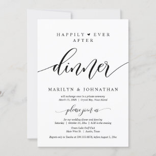Glücklicherweise immer nach Hochzeit Elopement Din Einladung