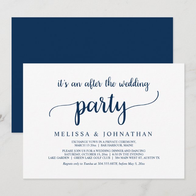 Glücklicherweise immer nach Hochzeit Elopement Par Einladung (Vorne/Hinten)