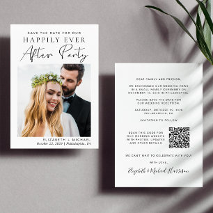 Glücklicherweise immer nach Hochzeit Foto QR Code  Save The Date