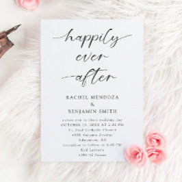 Glücklicherweise immer nach Hochzeit Minimal Scrip Einladung