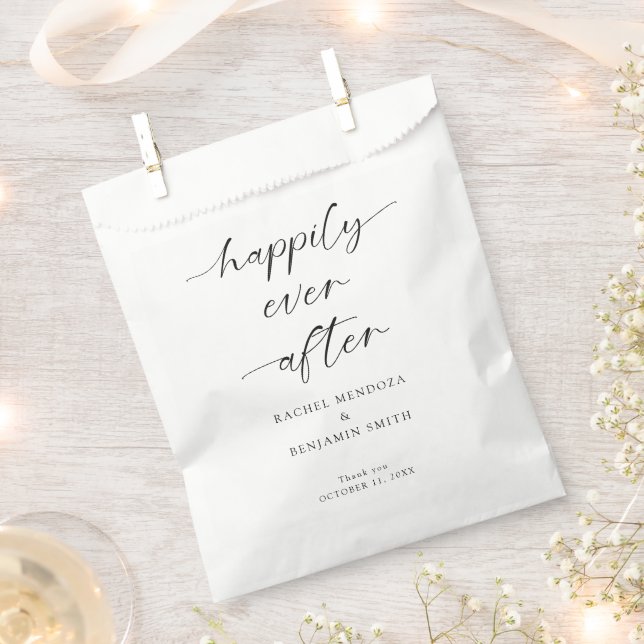 Glücklicherweise immer nach Hochzeit Minimal Scrip Geschenktütchen (Ausgeschnitten)