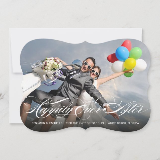 Glücklicherweise immer nach Hochzeitsankündigung F Ankündigung (Vorderseite)