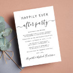 Glücklicherweise immer nach Hochzeitsempfang Einladung<br><div class="desc">Einfache und schicke Räumlichkeiten oder private Hochzeitsankündigung und Hochzeitsempfang oder Feier Party Einladung. "Happily Ever After Party" ist in einer Mischung aus einfacher Typografie und einem stylischen Drehbuch mit Swashes geschrieben. Personalisieren Sie Ihre Heiratsankündigung und Empfang-Einladung und fügen Sie Ihre Namen in einem signaturähnlichen Skript hinzu. Auf der Rückseite finden...</div>