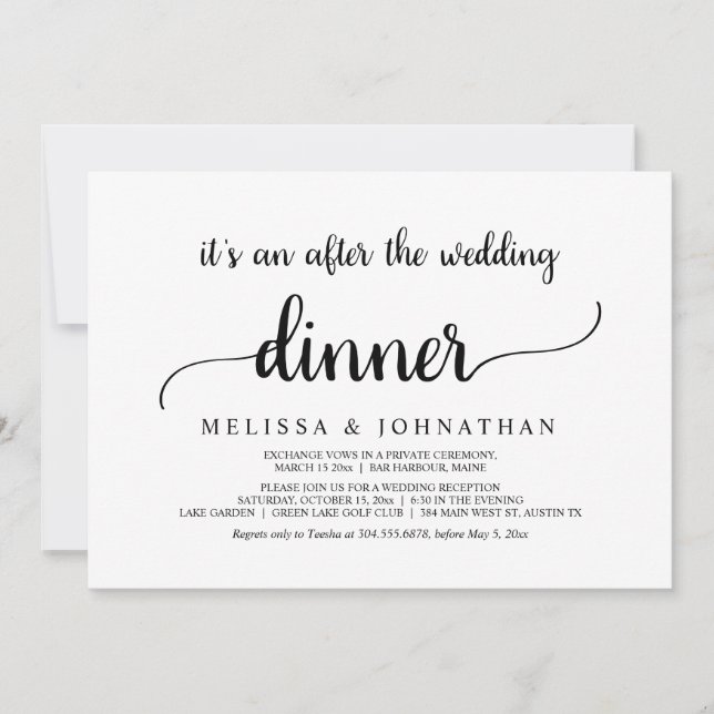 Glücklicherweise immer nach Hochzeitsessen Einladung (Vorderseite)