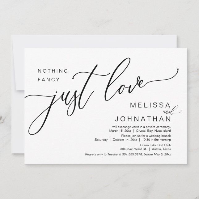 Glücklicherweise immer nach Hochzeitsfeier Einladung (Vorderseite)