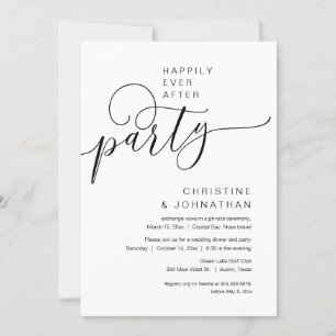 Glücklicherweise immer nach Hochzeitstag Elopement Einladung
