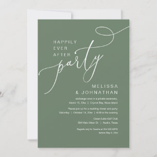 Glücklicherweise immer nach Hochzeitstag Elopement Einladung