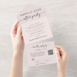 Glücklicherweise immer nach QR-Code Hochzeitsempfa All In One Einladung