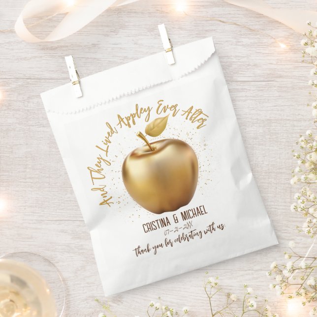Glücklicherweise je nach Caramel Apple Hochzeit Geschenktütchen (Ausgeschnitten)