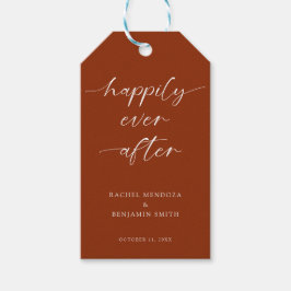 Glücklicherweise je nach Hochzeit Skript Boho Terr Geschenkanhänger