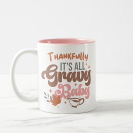 Glücklicherweise sein ganz schwerer Erntedank Zweifarbige Tasse