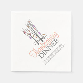 Glücklicherweise zum Erntedankfest fallende Baumna Serviette