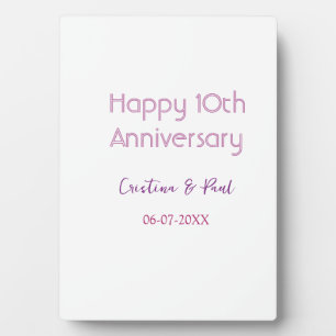 Glückliches 10. Hochzeitsjubiläum einfache minimal Fotoplatte
