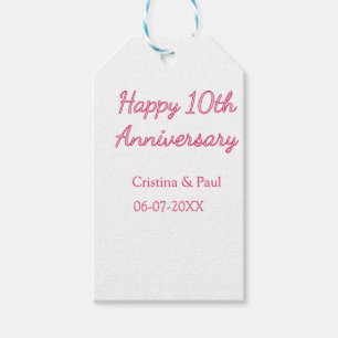 Glückliches 10. Hochzeitsjubiläum einfache minimal Geschenkanhänger