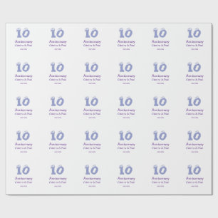 Glückliches 10. Hochzeitsjubiläum einfache minimal Geschenkpapier