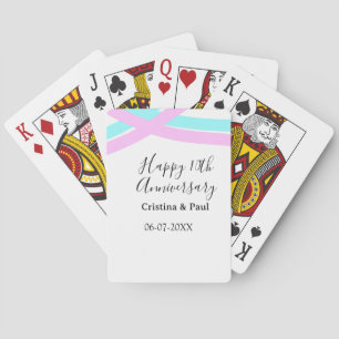 Glückliches 10. Hochzeitsjubiläum einfache minimal Spielkarten