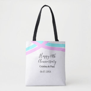 Glückliches 10. Jubiläum einfache minimale Hochzei Tasche