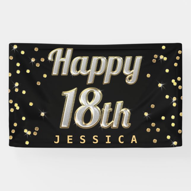Glückliches 18. Bling Banner (Horizontal)