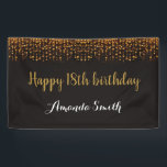 Glückliches 18. Geburtstagsbanner. Schwarzer und G Banner<br><div class="desc">Glückliches 18. Geburtstagsbanner für Frauen oder Männer. Black and Gold Glitzer Geburtstagsparty Banner. Gold Glitzer Confetti. Schwarze und weiße Streifen. Printable Digital. Für weitere Anpassungen klicken Sie bitte auf die Schaltfläche "Anpassen" und verwenden Sie unser Designwerkzeug,  um diese Vorlage zu ändern.</div>
