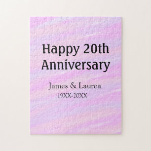Glückliches 20. Jubiläum rosa lila pastell Name bo