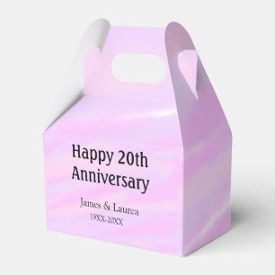 Glückliches 20. Jubiläum rosa lila pastell Name bo Geschenkschachtel