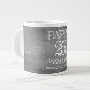 Glückliches 25. Jubiläum auf der Kreidetafel Jumbo-Tasse